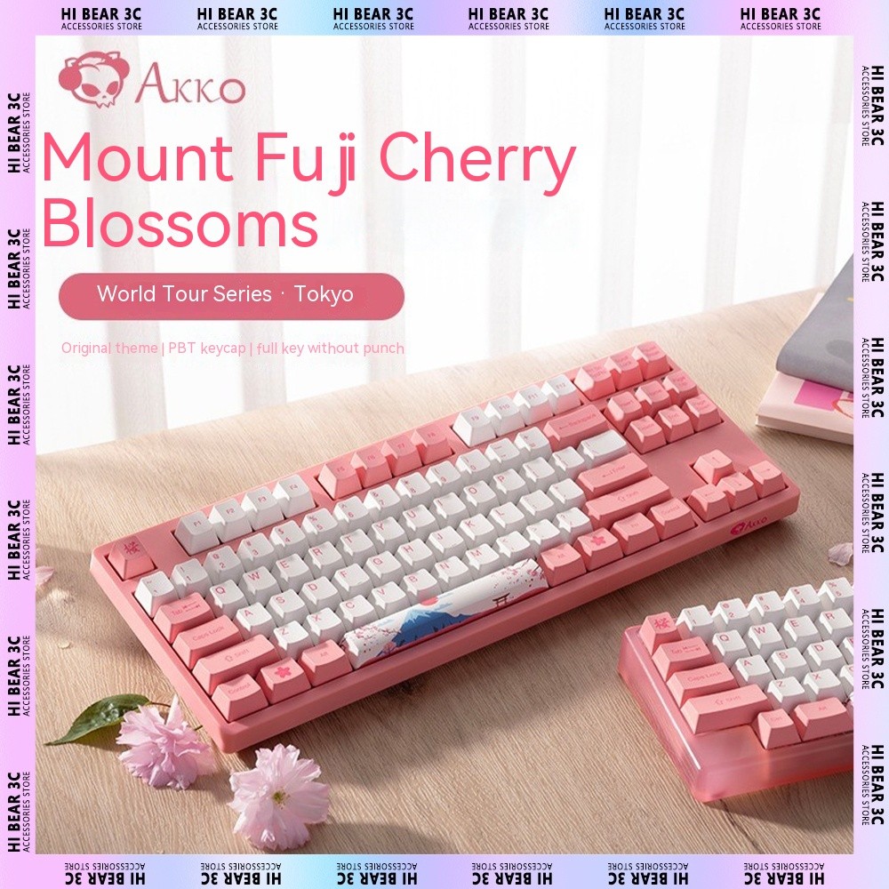 Akko 3108V2 Mechanical Keyboard Sakura Fujiyama 87 keys 108 keys Gaming Keyboard PBT Custom Programm