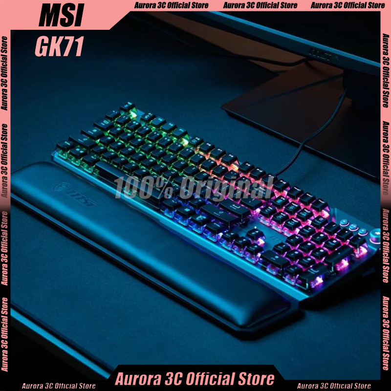 Msi Gk71 Mechanical Keyboard Gaming Keyboard Wired Keyboard Single Mode Aluminium 104keys With Hand 