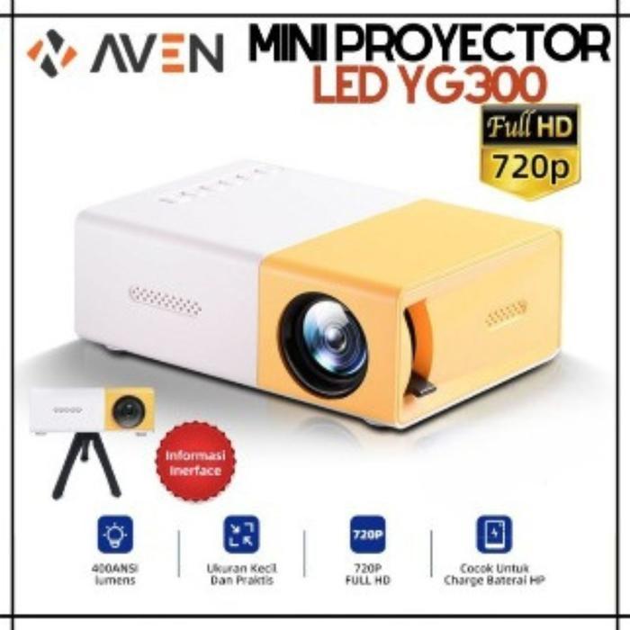 AVEN Proyektor Mini YG300 Pembesar Layar Portable Projector TV Bioskop