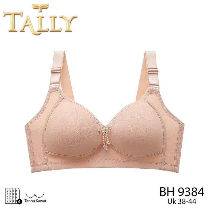 lalaVIdi- Tally 9384 Bra Jumbo Cup Besar Big Size Kait 4 Tanpa Busa Tanpa Kawat