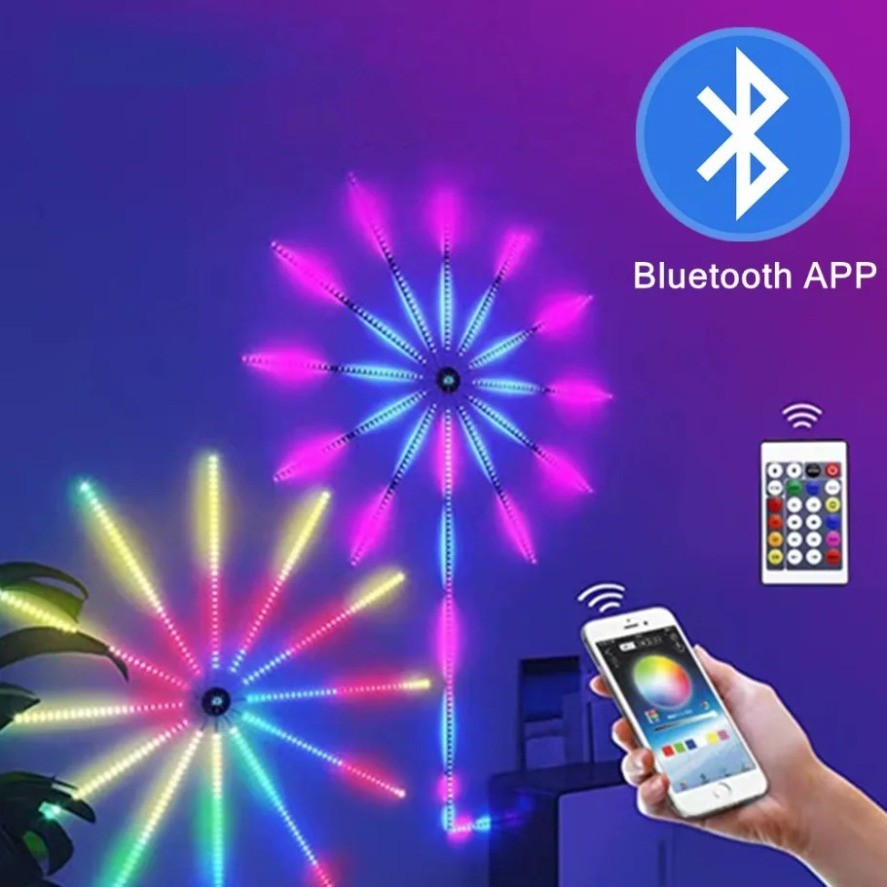 Led Strip Light Bluetooth App Control Rgbic Firework Usb 5V Neon Strip Christmas Party Decoration