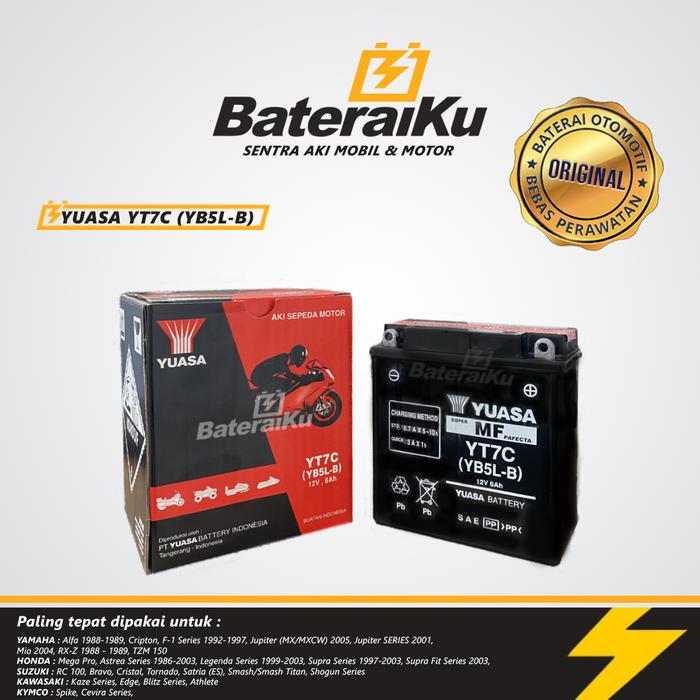 Aki Yuasa Original Yt7C Aki Kering Aki Motor Mio Lama, Mio Sporty, Astrea, F1Z, Dll
