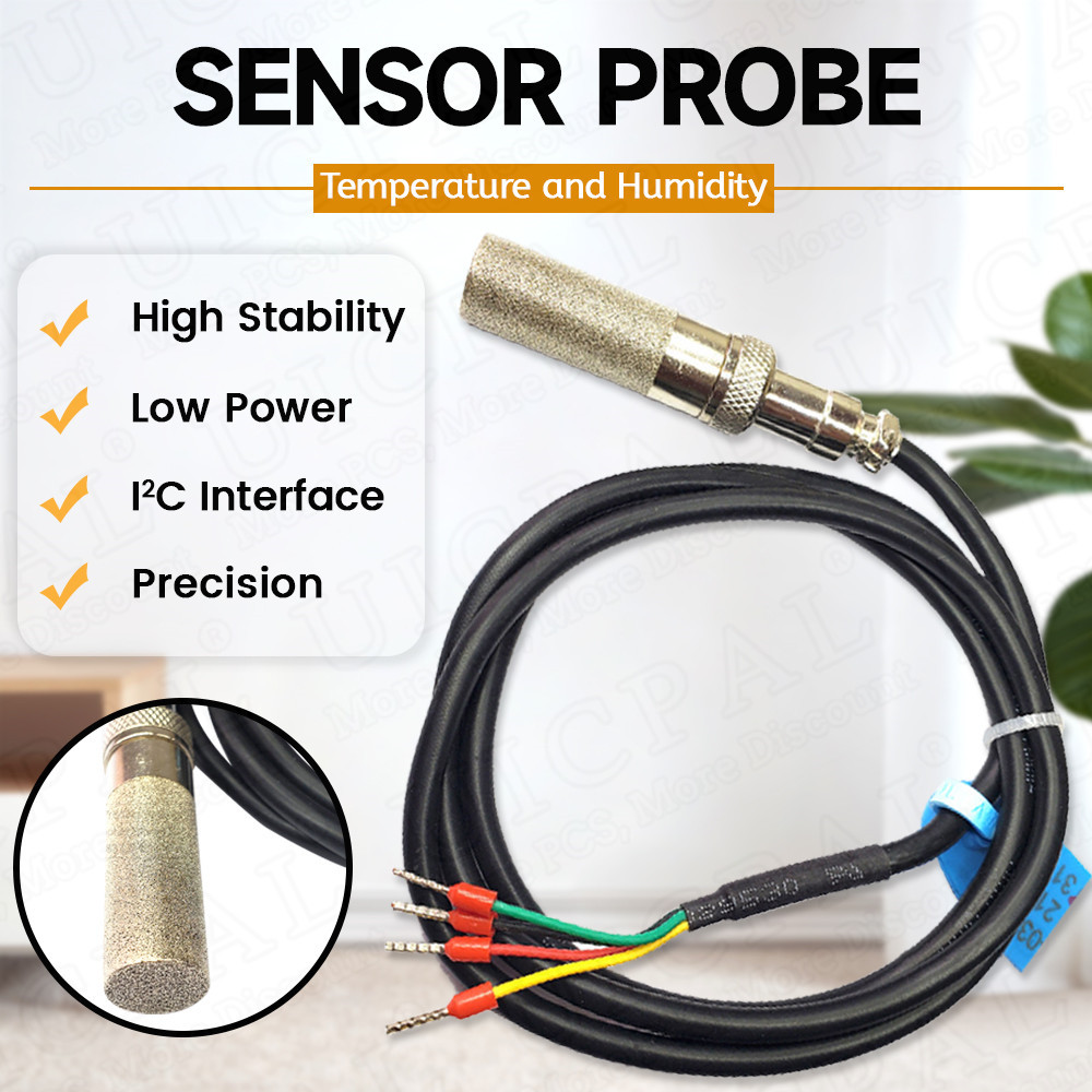 Temperature Sensor Probe Line Cable Humidity Sensor Length 1M Pointed Flat Head Sht21 Sht40 Sht30