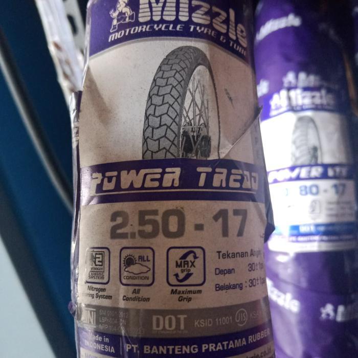 Ban Luar Motor 17 Mizzle, 250-17 Power Tread, Ban depan Non Tubeless