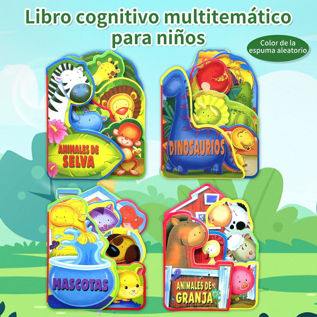 Spanish Children'S Cardboard Picture Story Book Animals/Insects Educational Preschool Learning Book