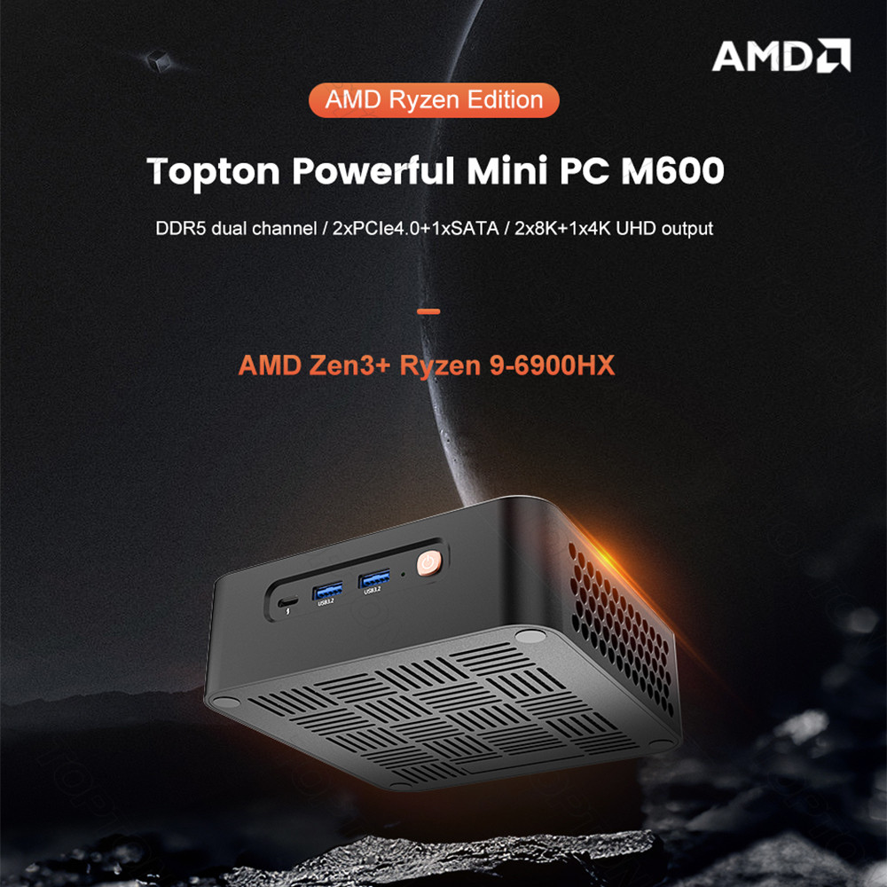 Morefine M600 Mini PC Gamer AMD Rzyen 9 7940HS 7 7840HS 7735HS 2xDDR5 2xPCIe4.0 Dual 2.5G LAN Gaming