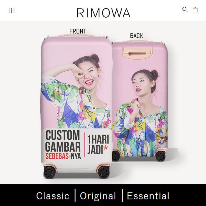 RIMOWA Essential Trunk Plus Sarung Koper Desain Custom Gambar Pink untuk Koper RIMOWA Trunk / Trunk