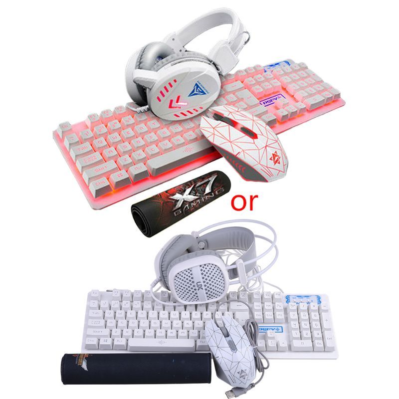 OFBK K59 Mechanical Computer USB Keyboard Illuminated Gaming Mouse Headphone Mouse Pad Kids Gifts Do