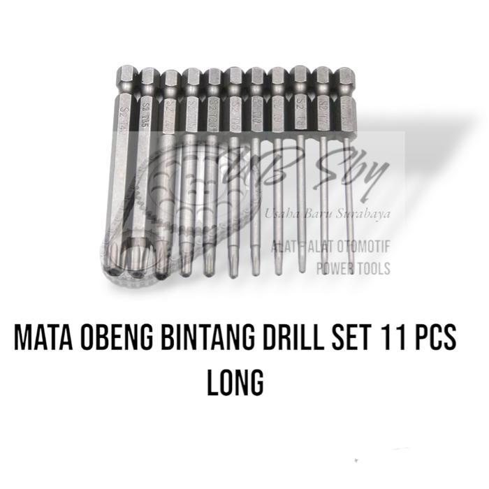 Mata obeng bintang set T5 - T40 Lubang