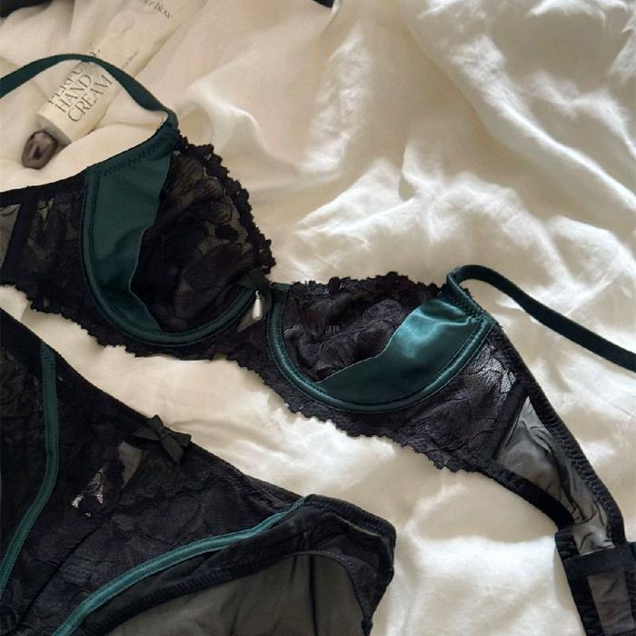 Terbaru - Nara Bra Set Setelan BH+CD Underwire Pakaian Dalam Wanita Lace Sexy Hot Renda Transparan