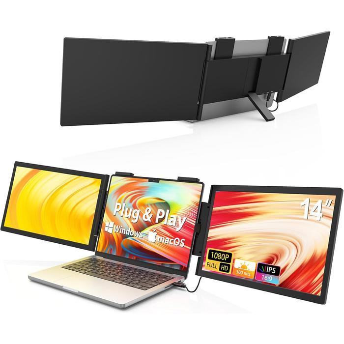kaeme_syan - portable 14-inch dual screen monitor z14a1d - notebook expansion display for trading,