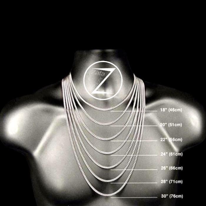 h2e3- Zafa Kalung Titanium Pria Wanita Anti Karat Gepeng Lebar Silver Gold - Flat Kalung