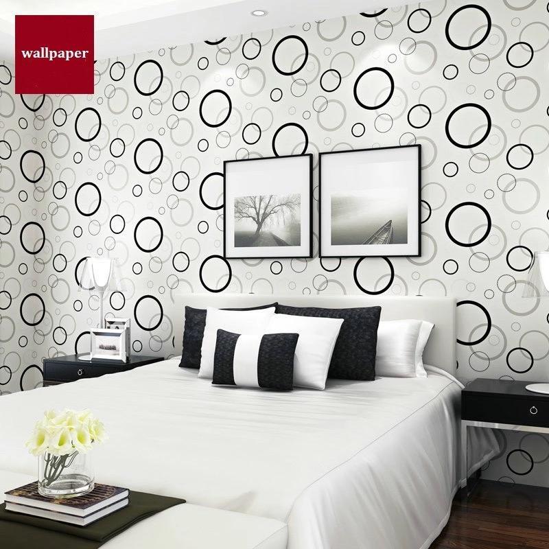 Wallpaper Dinding Polkadot Hitam Putih