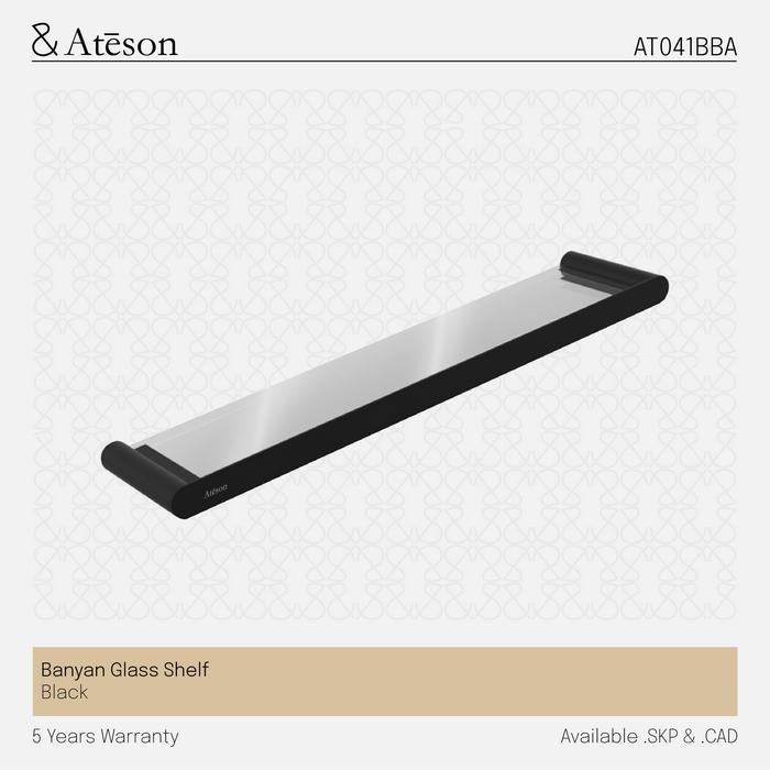 ATESON AT041BBA Rak Kaca Aksesoris Kamar Mandi Hitam