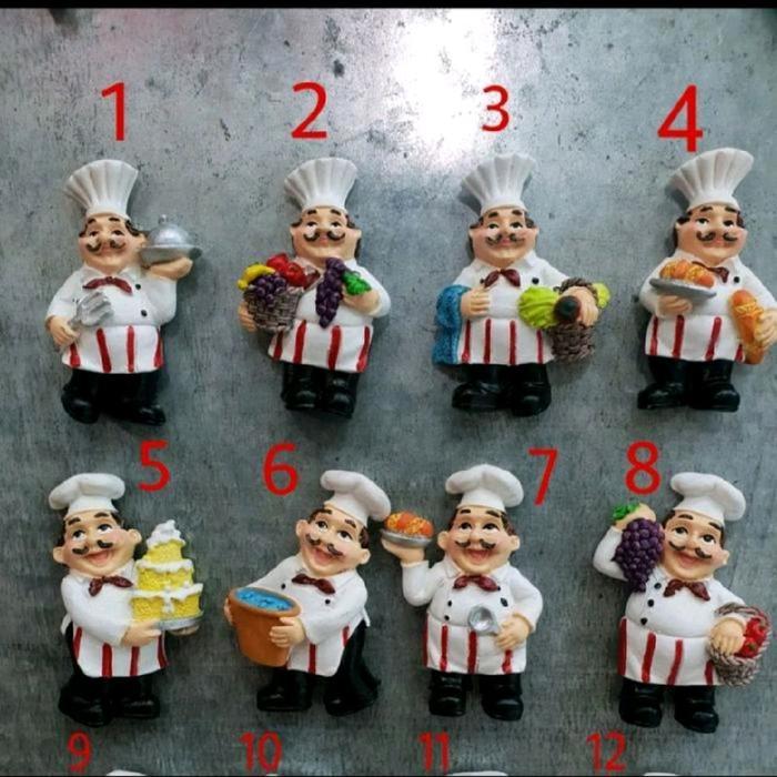 PAJANGAN TEMPELAN MAGNET KULKAS KOKI ROTI CHEF BUAH MIE