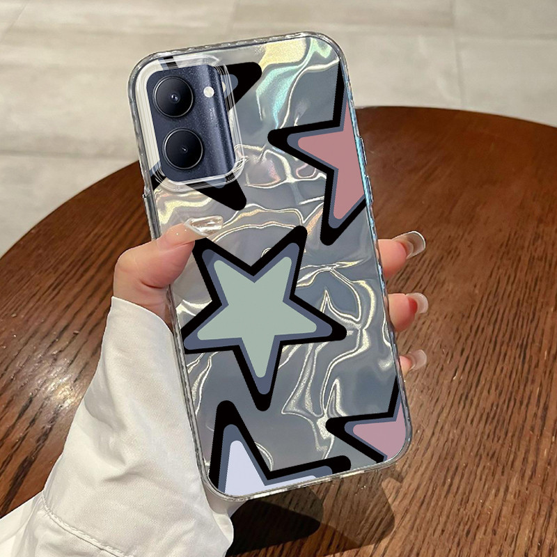 Casing Hp Untuk Realme C33 Case Colorful star cartoon Lovely Gradiant Laser Kesing Kasing Cesing Sil