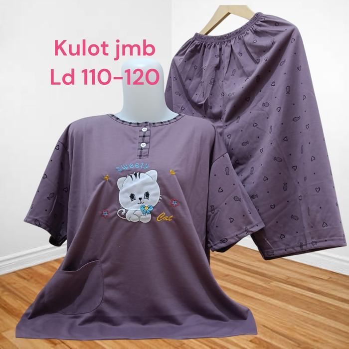 Santaibju- Victory17 Setelan Baju Tidur Kaos Celana 3/4 Jumbo Big Size Babydoll Wanita 3Xl Ld