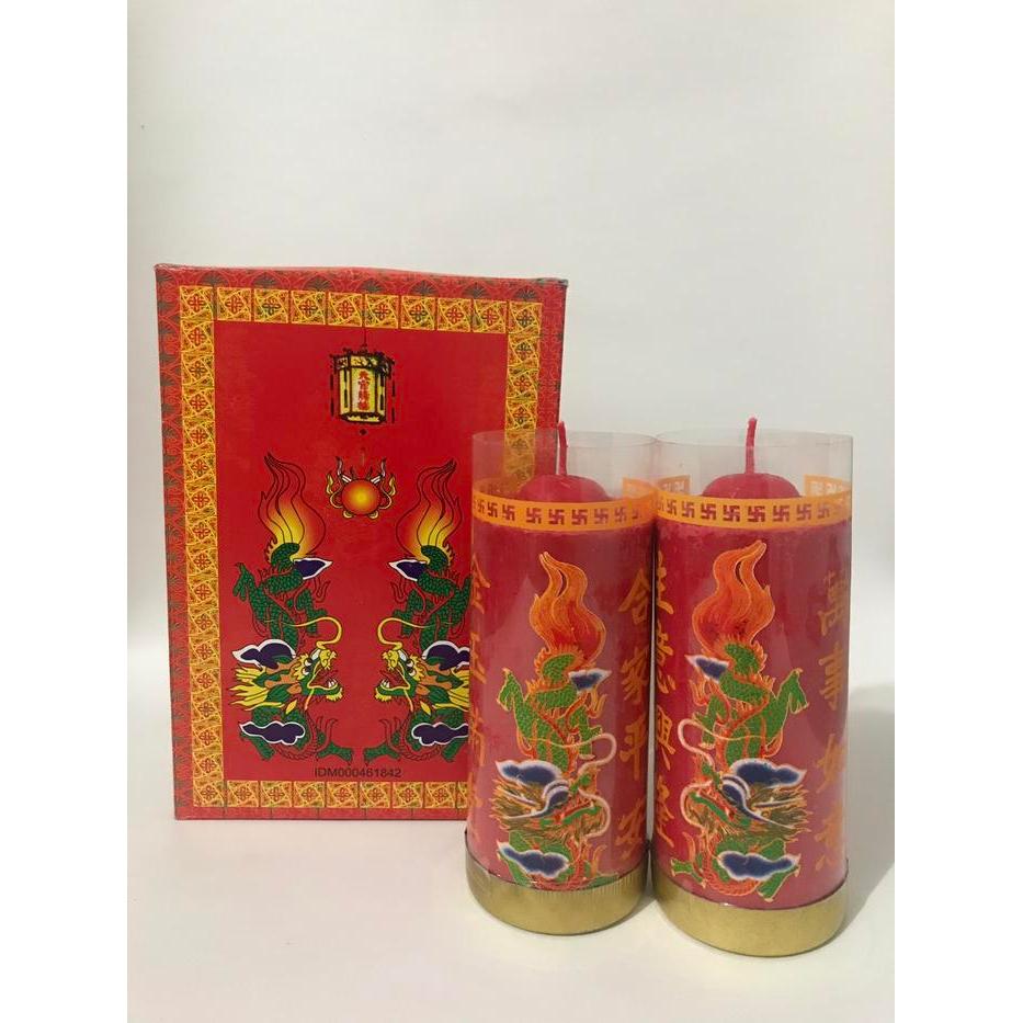 Lilin pilar 1 kati sembahyang merah