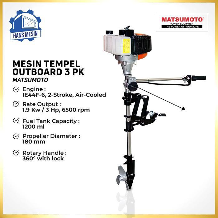 Mesin Tempel 3 PK Outboard Matsumoto MOB-830G