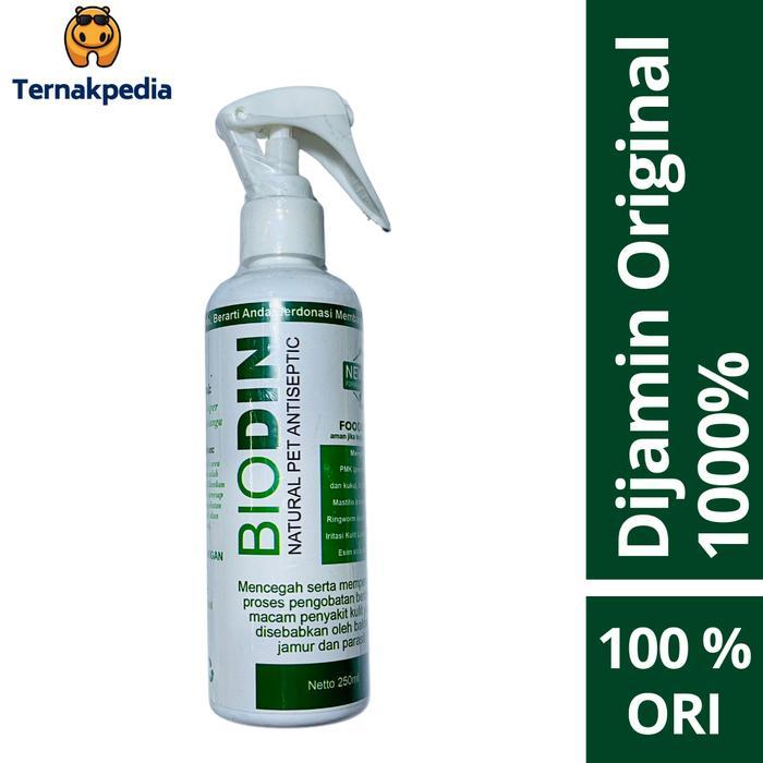 nt39- Biodin Spray 250 Ml - Biodin Untuk Pmk Sapi - Antiseptic Semprot Untuk Hewan - Obat