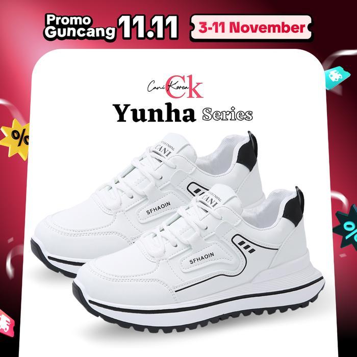 CANIKOREA Yunha Sepatu Sneakers Wanita White Trainer Shoes Casual C9006