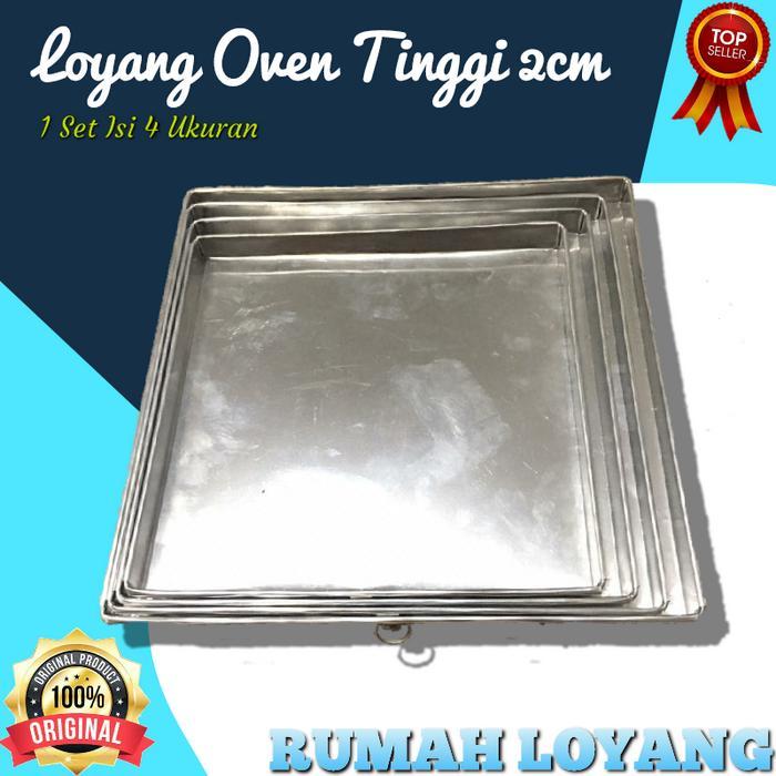 LOYANG OVEN TINGGI 2 CM 1 SET ISI 4 PCS / LOYANG KUE KERING / KOTAK
