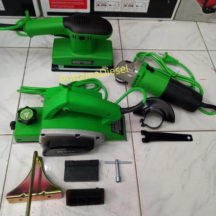 Paket pertukangan(3in1) Mesin Amplas RYU+Mesin serut RYU+Gerindra RYU