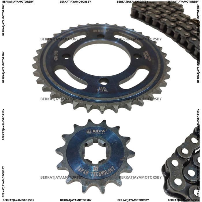 GEAR SET GIR SET CHAIN KIT GEAR PAKET KAGAWA YAMAHA RX KING ORIGINAL