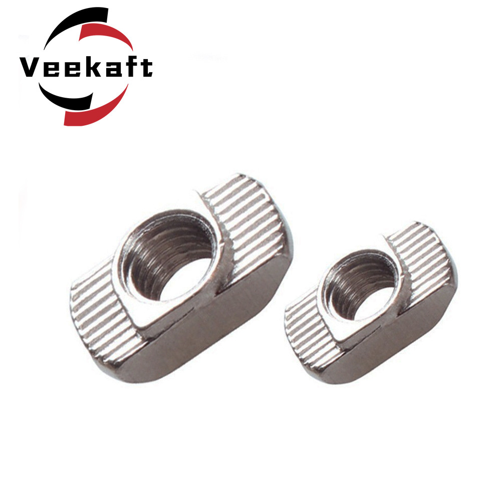 20 EU Series M3 M4 M5 Nickel Plated T Nut Hammer Head Fasten Nut For Aluminum Extrusion Profile 2020
