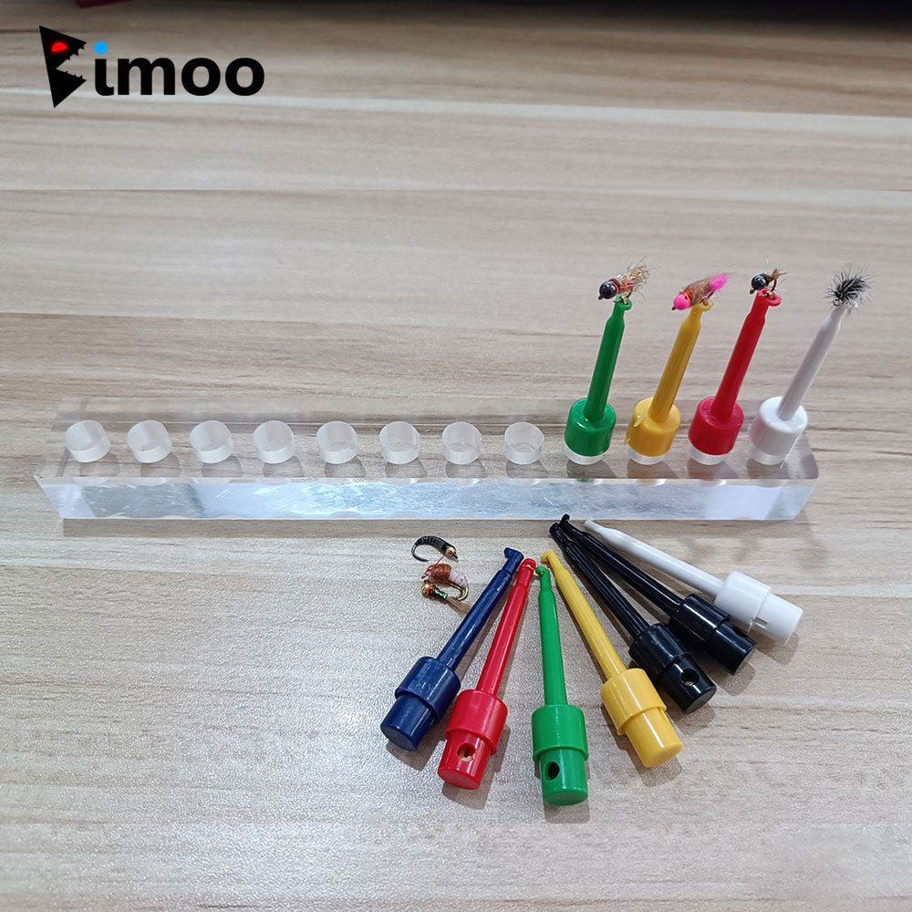 Bimoo Acrylic Fishing Flies Display Stand Fly Holder Clips Storage Flies Fishing Lure Shelf Holder