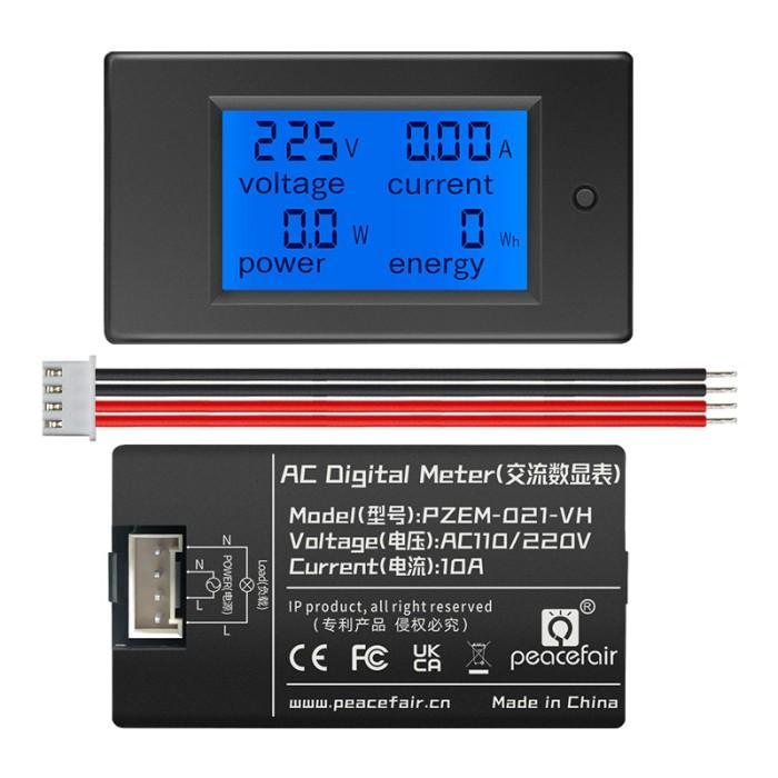 Tergokil Pzem-021 Pzem061-Vh New Ac Voltage Meter Digital Watt Meter Power Meter Energy Meter 220V