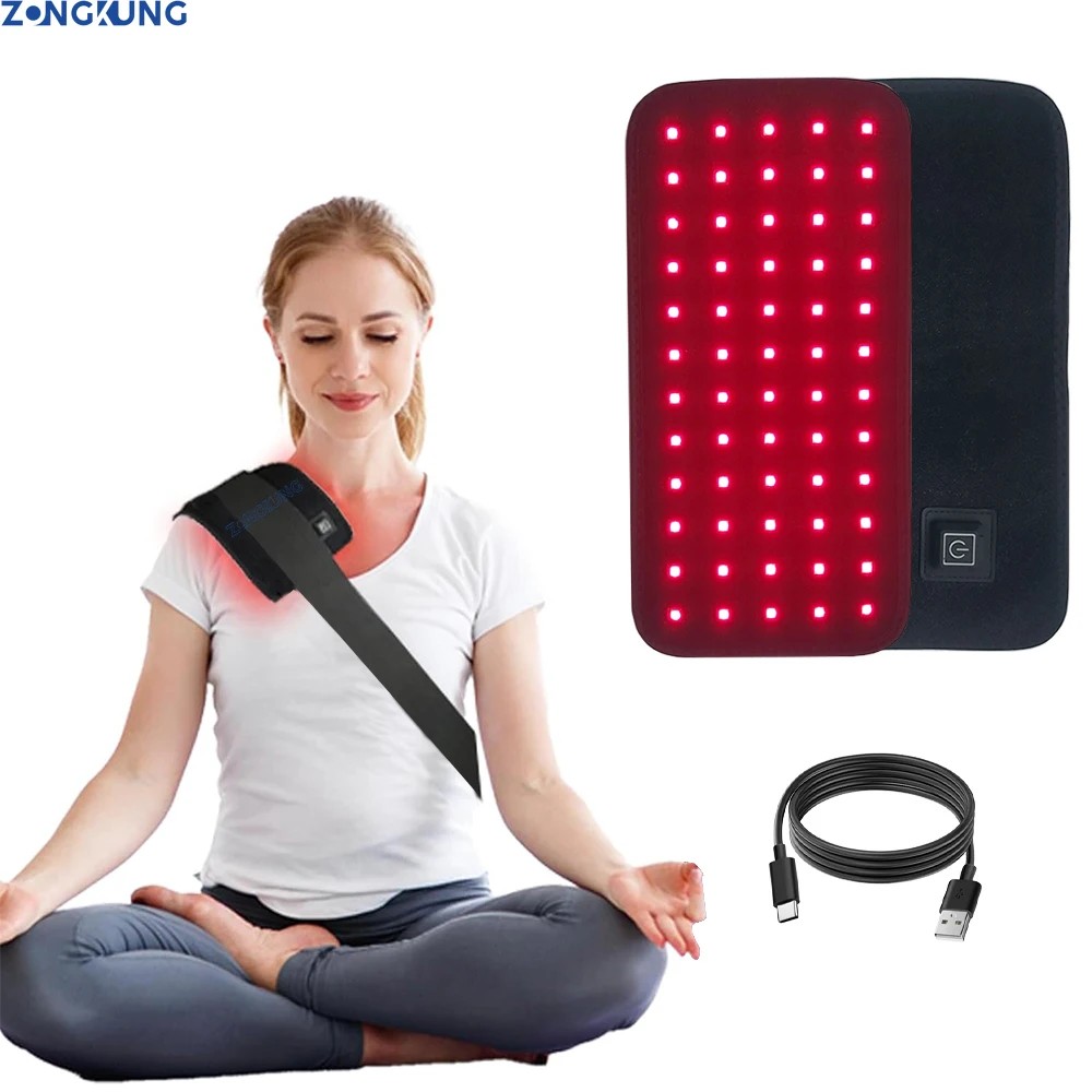 LED Red Light Therapy Belt for Pain Relief 660nm 850nm Red Infrared Light Pad for