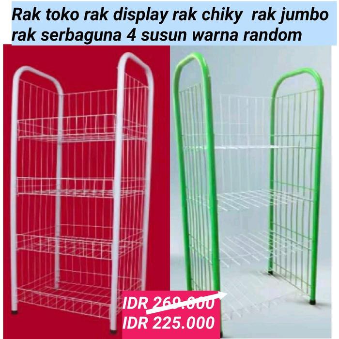 rak toko rak display rak Chiki rak jumbo rak serbaguna 4 susun warna putih