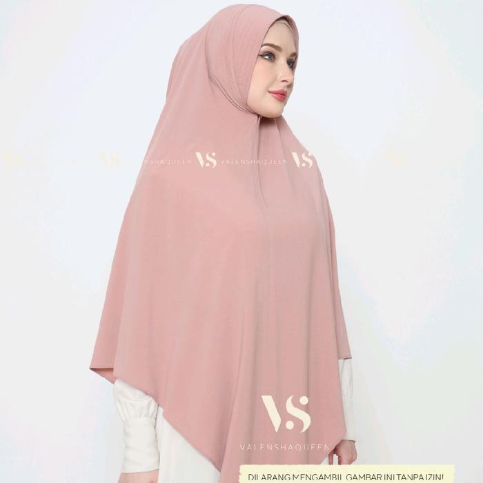 Valenshaqueen Clemira Khimar Xl Hijab Instan Jilbab Syari Kerudung Jumbo Hijab Jersey Ori Muslim