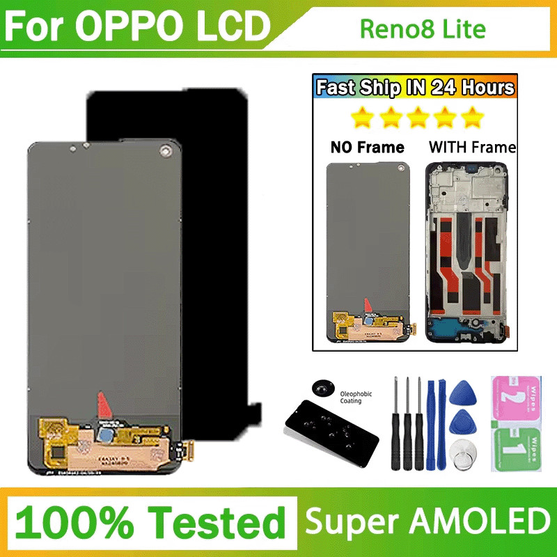Super AMOLED For OPPO Reno 8 Lite Screen Display Replacement For Reno 8 Lite CPH2343 LCD Touch