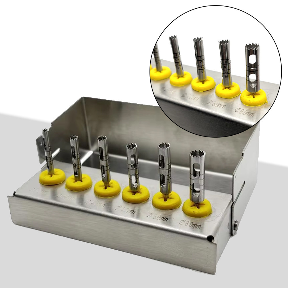 Dental Implant Surgical Kit Long Shank Trephine Drill Bur Precision Implantology Tools for Dentists