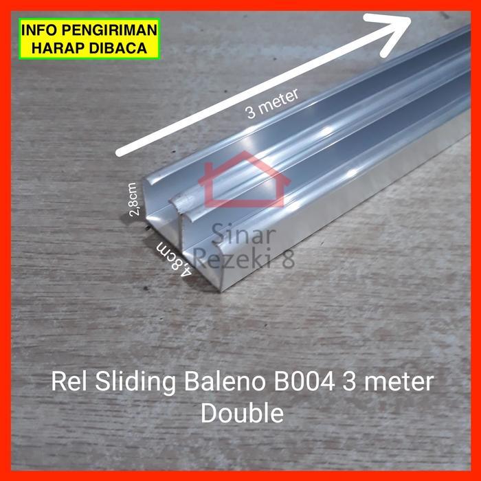 Rel Sliding B004 Double 3 Meter / Alunium Pintu Lemari Gantung Geser