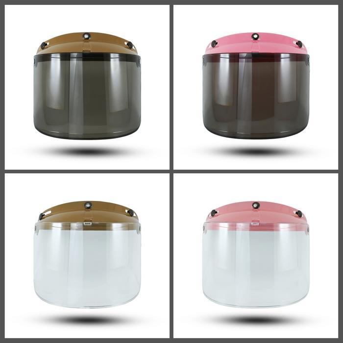 Kaca Helm Visor Bogo Retro Classic SNI Model Pet Warna Datar Smoke Bening Motorcycle