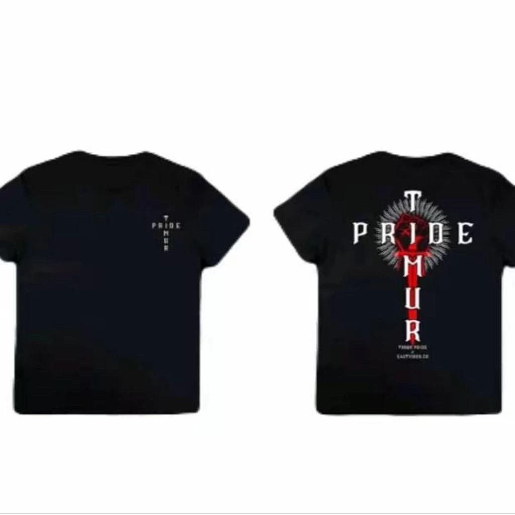 Baju T-Shirt Kaos PRIDE TIMUR Desain Salip Wanita dan Pria Distro