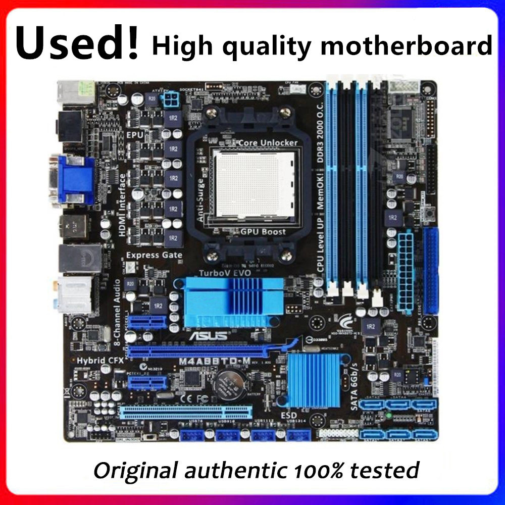 For M4A88TD-M Motherboard Socket AM3 DDR3 For AMD 880G Original Desktop Mainboard SATA II Used Mainb