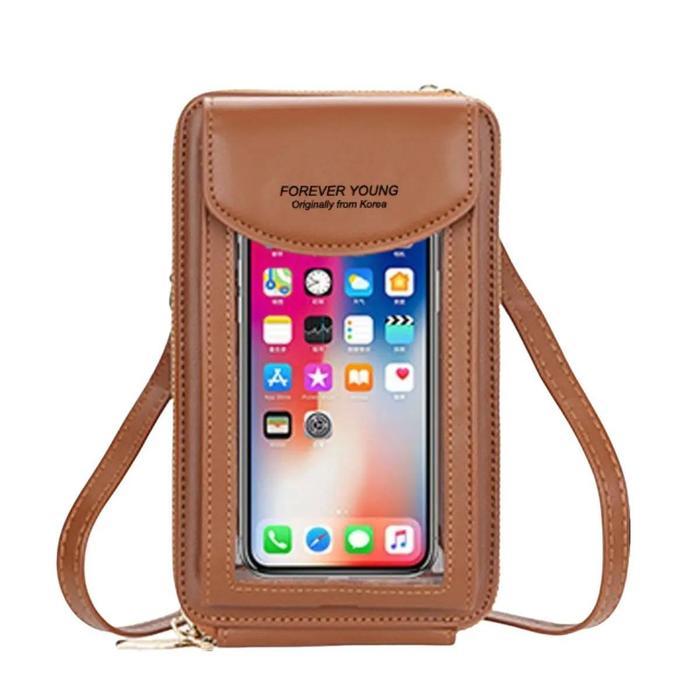 veluna- Tas Dompet Pocket Hp Transparan Forever Young Model Import Korea Terbaru Selempang