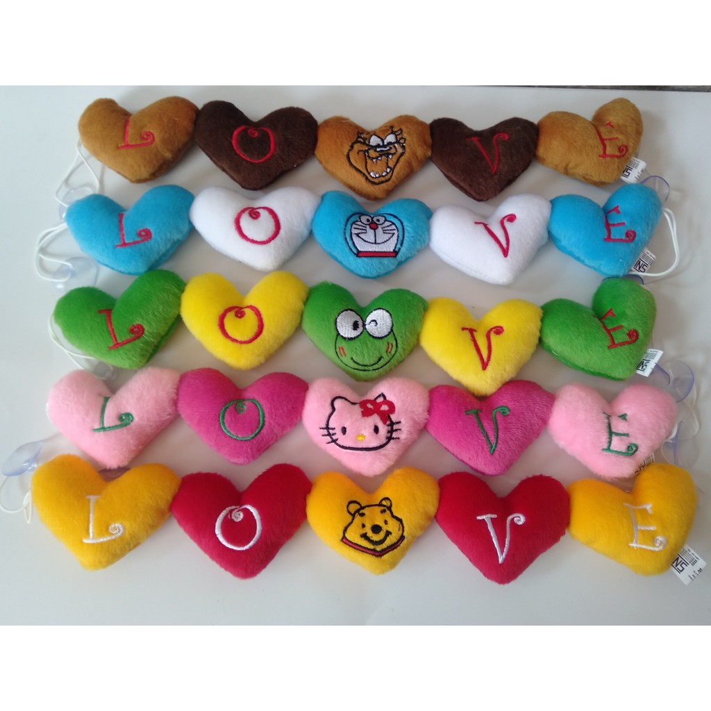 KARAKTER RANDOM Gantungan Tempelan Boneka I LOVE U Kaca Mobil - Hiasan Kaca Mobil - Gantungan Hiasan