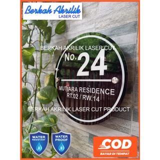 Nomor Rumah Acrylic No Rumah Minimalis Modern Bentuk Bulat Laser Cutting Presisi Tahan Air Original