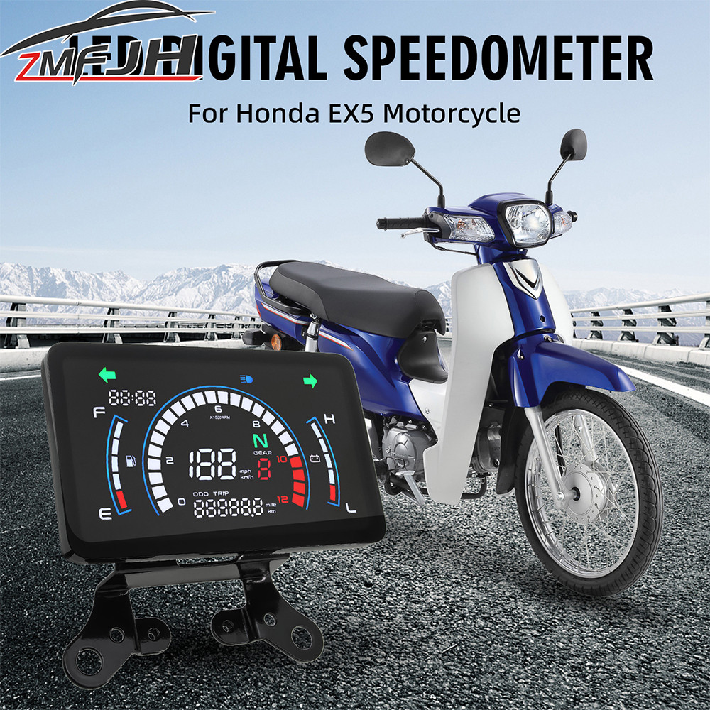 Motorcycle Digital Speedometer For Honda Ex5 Odometer Rpm Tachometer Fuel Gauge Lcd Dashboard