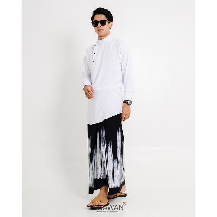Sarung Brush Black White Pria Batik By Dgawan