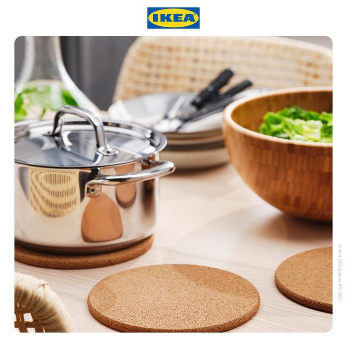 q6cr- Ikea Heat Alas Tatakan Panci Bahan Gabus 19Cm Set Isi 3Pcs