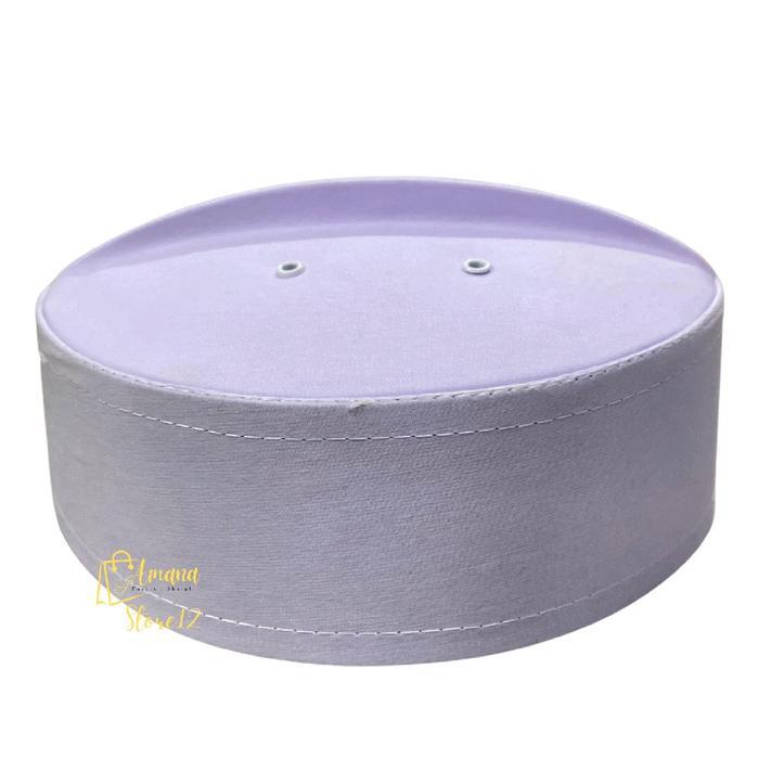 Peci Kopiah Haji Putih Asagofah Polos Ceper / Peci Kaku Pendek Ceper / Songkok Putih Pendek Kaku