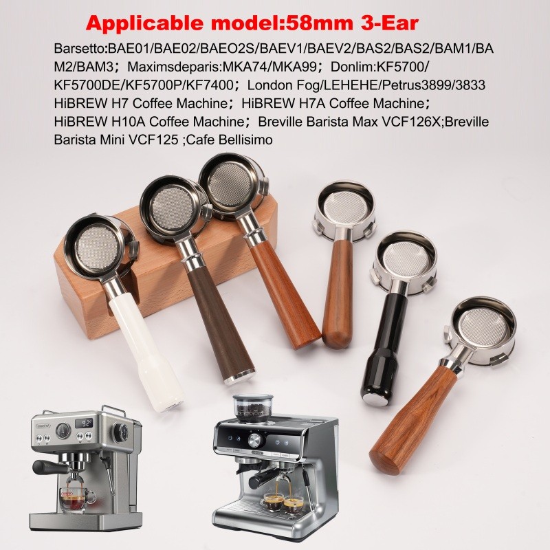 58Mm 3 Ears Espresso Machine Bottomless Portafilter For Hibrew H7 Hibrew H7A Hibrew H10A Replacement