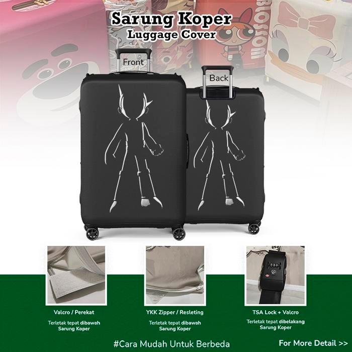 Astro Boy 002 Sarung Koper Luggage Cover dengan Perekat Valcro YKK Zipper TSA Lock Bahan Aglatex