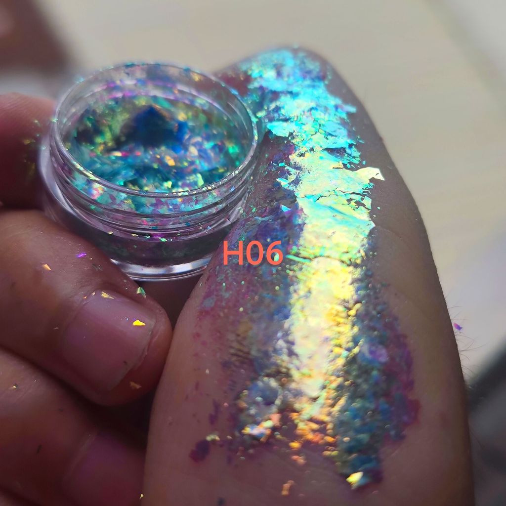 Chrome Flakes Eyeshadow Chameleon Pigment Rainbow Eye Makeup Powder Multi-flakes Holographic Eye Sha